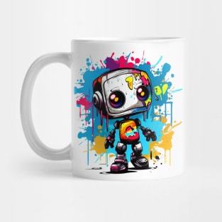 Cute cartoon Robot. Funny cyborg. Mug